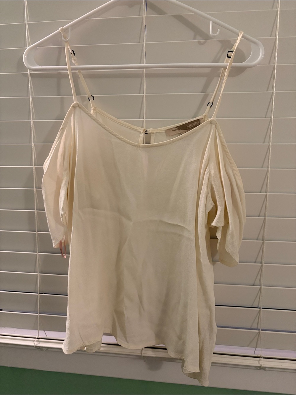 Forever 21 Cream Cold-Shoulder Cami Blouse
